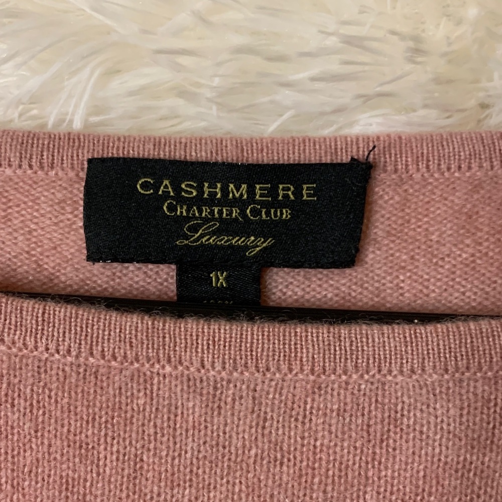 Charter Club Cashmere Crewneck Sweater in Dusty Pink - Picture 2 of 7